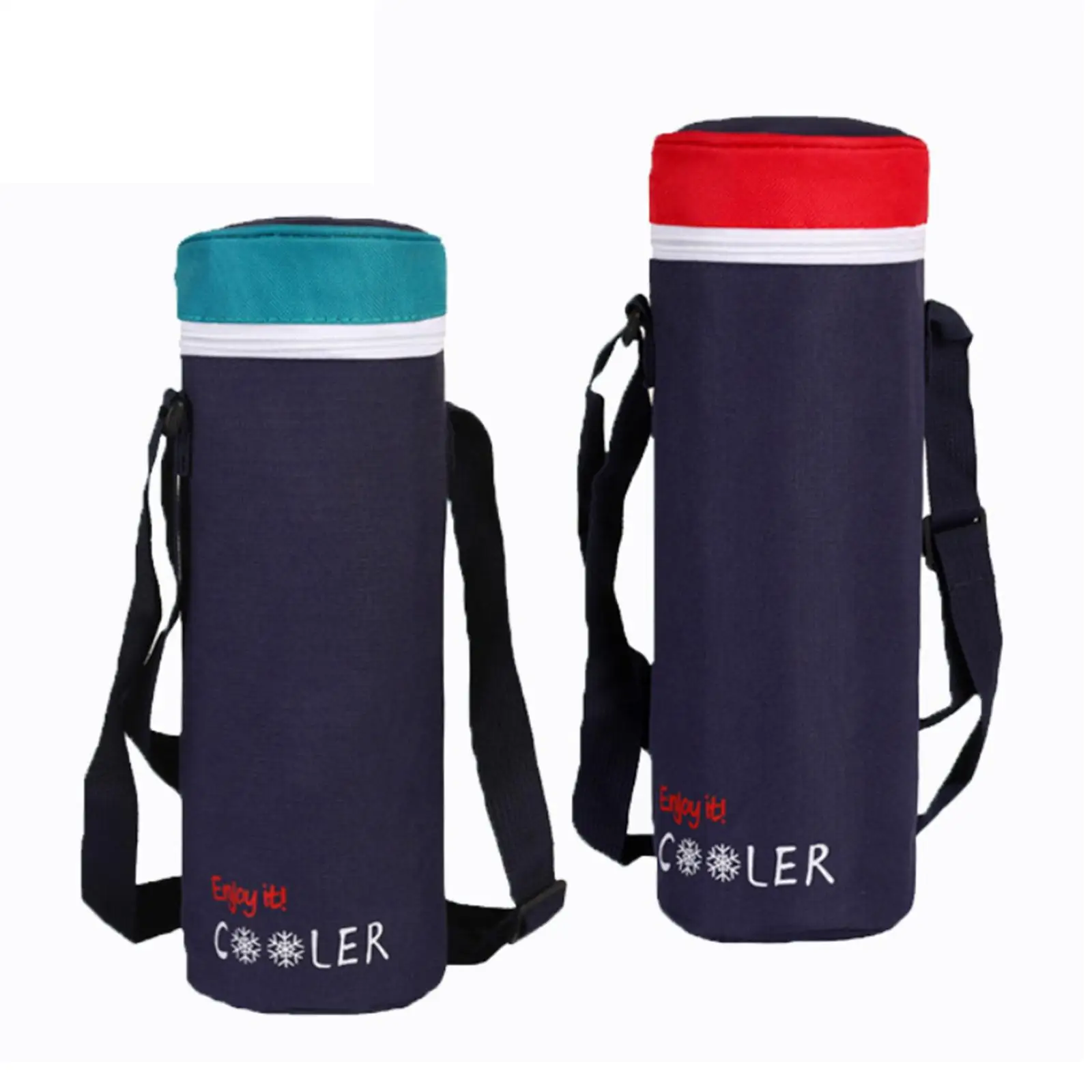 Insulated Water Bottle Bag Carrier with Adjustable Shoulder Strap Cooler Bag Bottle Holder Case for Beach Day Hiking Camping
