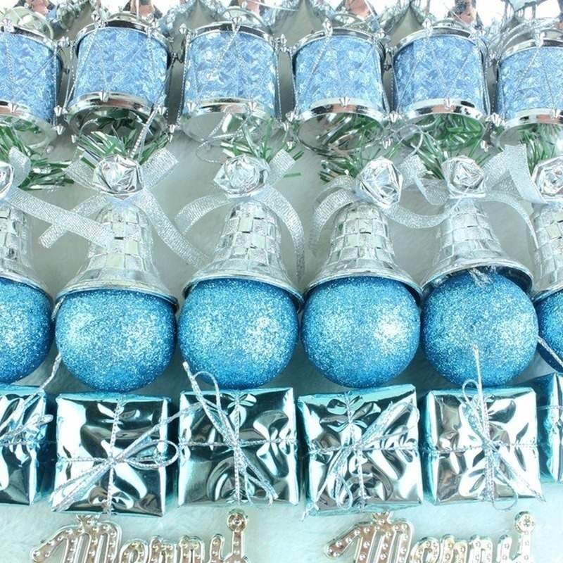 32 Pcs/set Lake Blue Christmas Lotto Pack Pendant Christmas Tree Ornaments Christmas Pendant