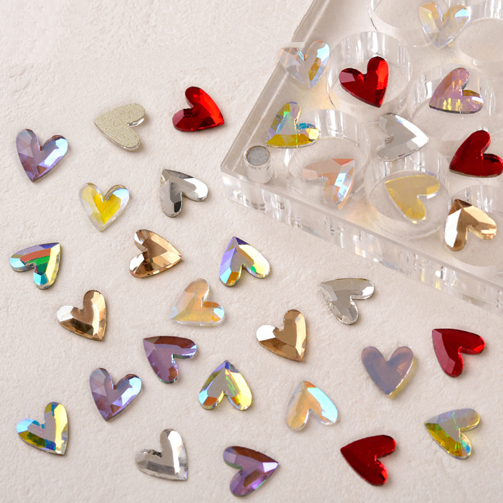 Best of 20pcs Hot V-heart Shape Nail Art Rhinestone 3D Exquisite Magic Aurora Crystal Love Stone Nail Decoration Kawaii Nail Accessories Reviews & Tips