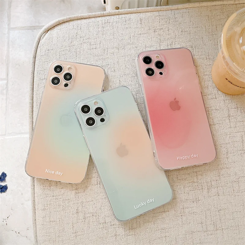 13 pro max case Retro Gradient Sweet transparent art Shockproof Phone Case For iPhone 13 11 12 Pro Max Xr Xs Max 7 8 Plus X Case Cute Soft Cover iphone 13 pro max case clear