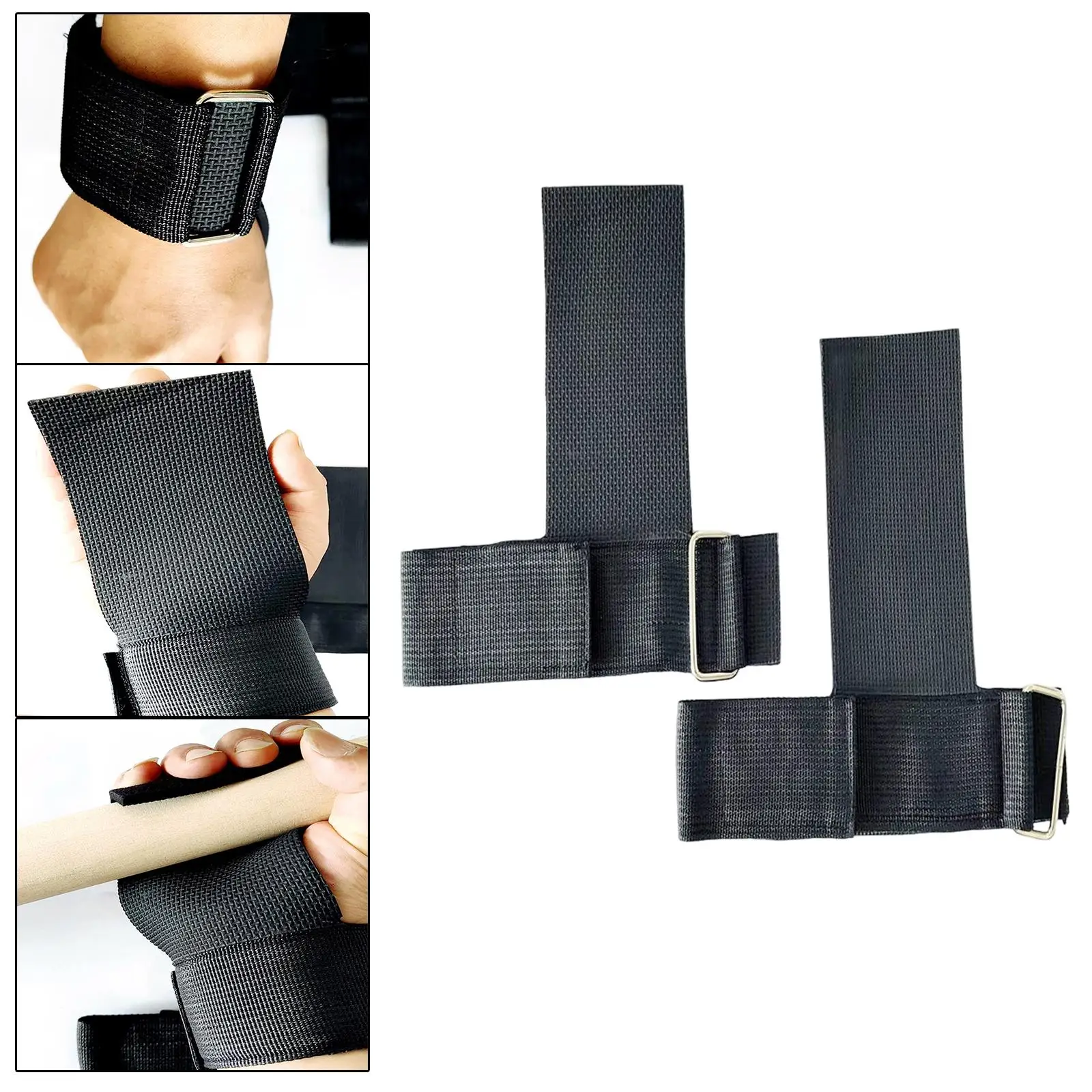 2Pcs Professional Weight Lifting Straps Wristband Anti Slip Adjustable for Bodybuilding Powerlifting Training