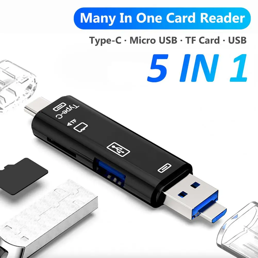 安全Shopping 5in1 SD microSDカードリーダー 軽量 コンパクト USB2