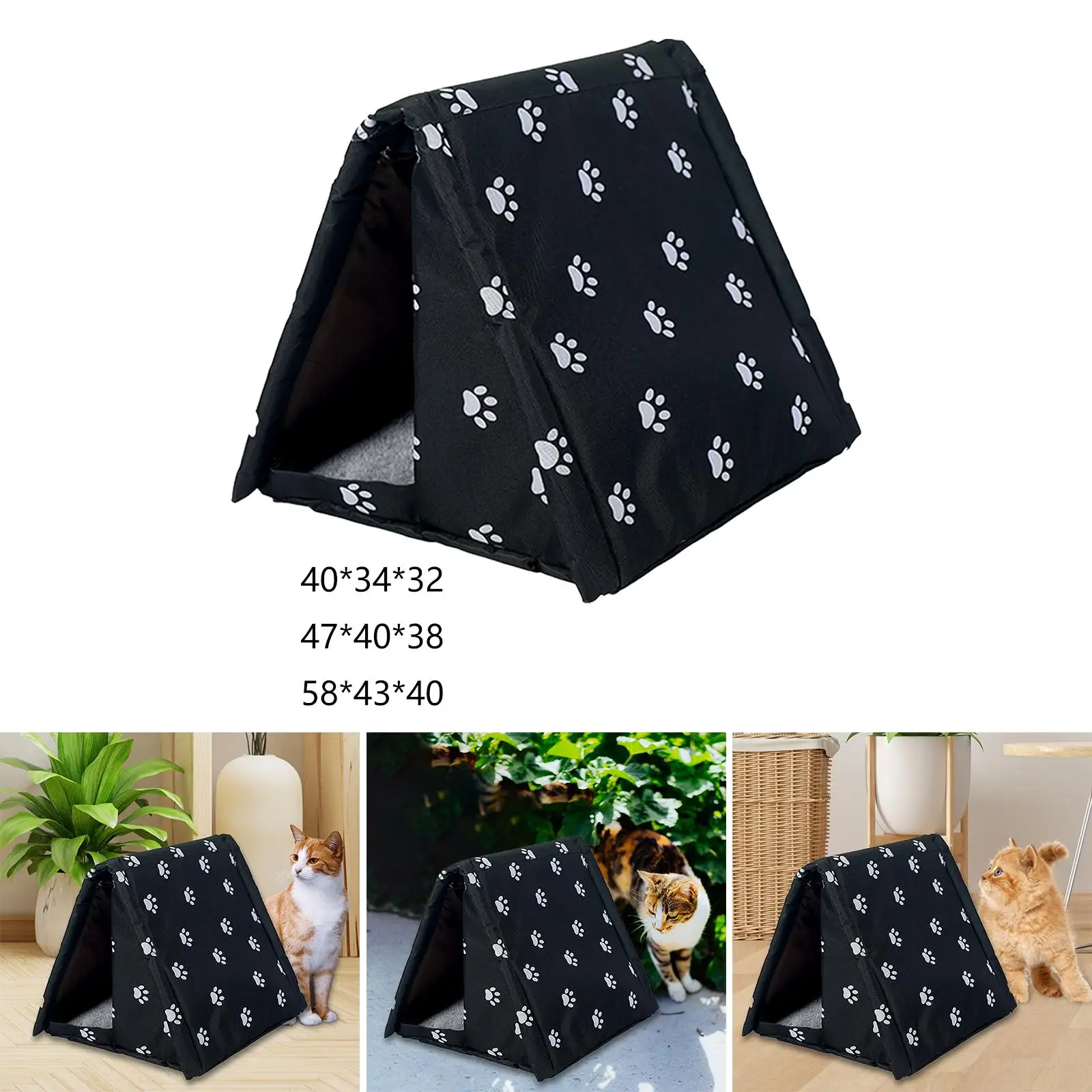 Stray Cats Shelter Weatherproof Warm Cave Cat Bed Small Dog Kennel Cabin