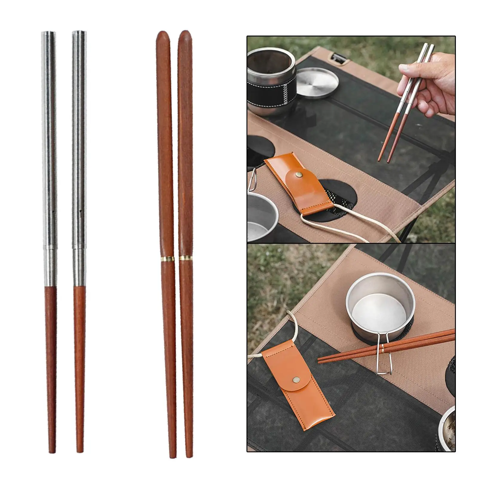 Reusable Foldable Chopsticks with Storage Pouch Detachable Chopsticks for