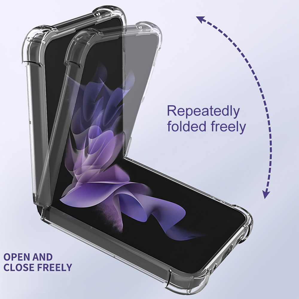 Foldable Case For Samsung Galaxy Z Fold4 Case Flip4 3 5G Cover Reinforced Corner Shockproof Soft TPU Bumper Clear Hard Back Skin motorola g50 case