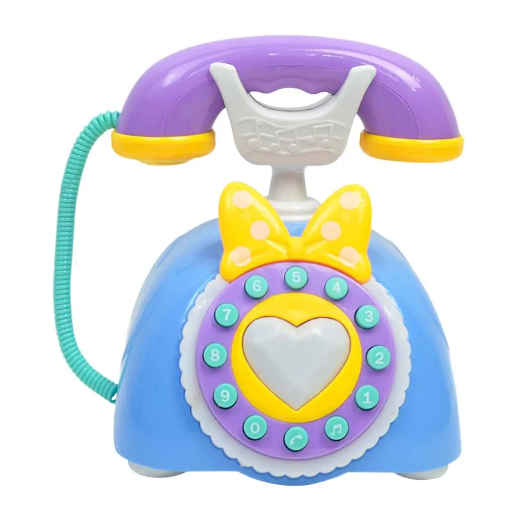 Electronic Vintage Telephone Kids Pretend Play Early Educational Toy Birthday Gift