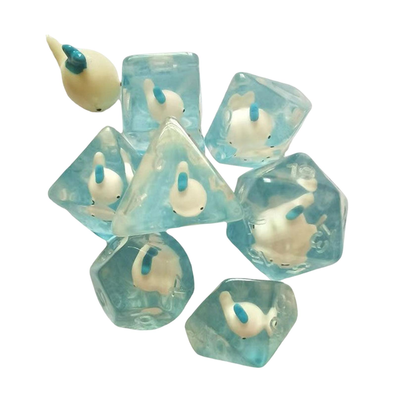 7Pcs Polyhedral Dices Set Built in Dolphin for Table game Supplies