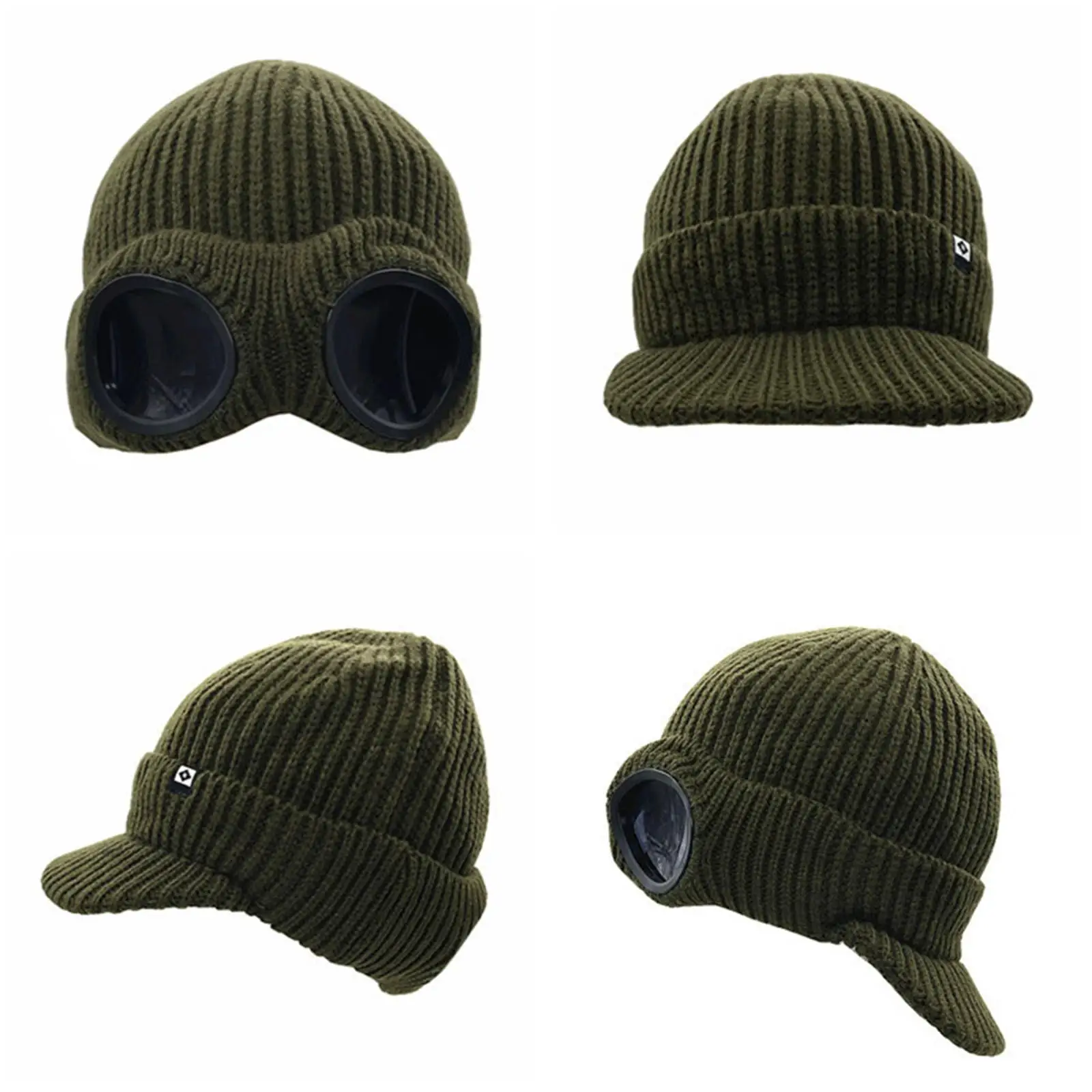 Men`s Knit Newsboy Hat Goggles Beanie Warm Cap Windproof Unisex Adults Stylish Hat Outdoor Sports Cap Newsboy Hat