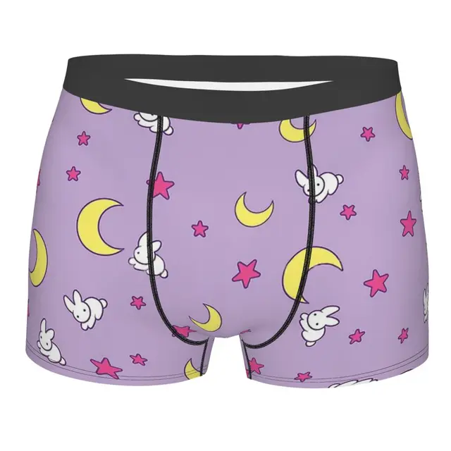 Usagi Blanket Moon Crescent Moon And Bunny Pattern Underpants Cotton  Panties Men's Underwear Comfortable Shorts Boxer Briefs - Boxers -  AliExpress