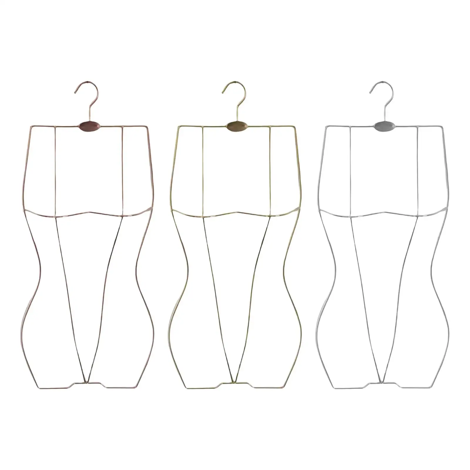 Ladies Wire Body Shape Swimsuit Hanger Wardrobe Organizer Dress Holder Coat Rack Clothes Hanger for Laundry Bedroom Home Closet