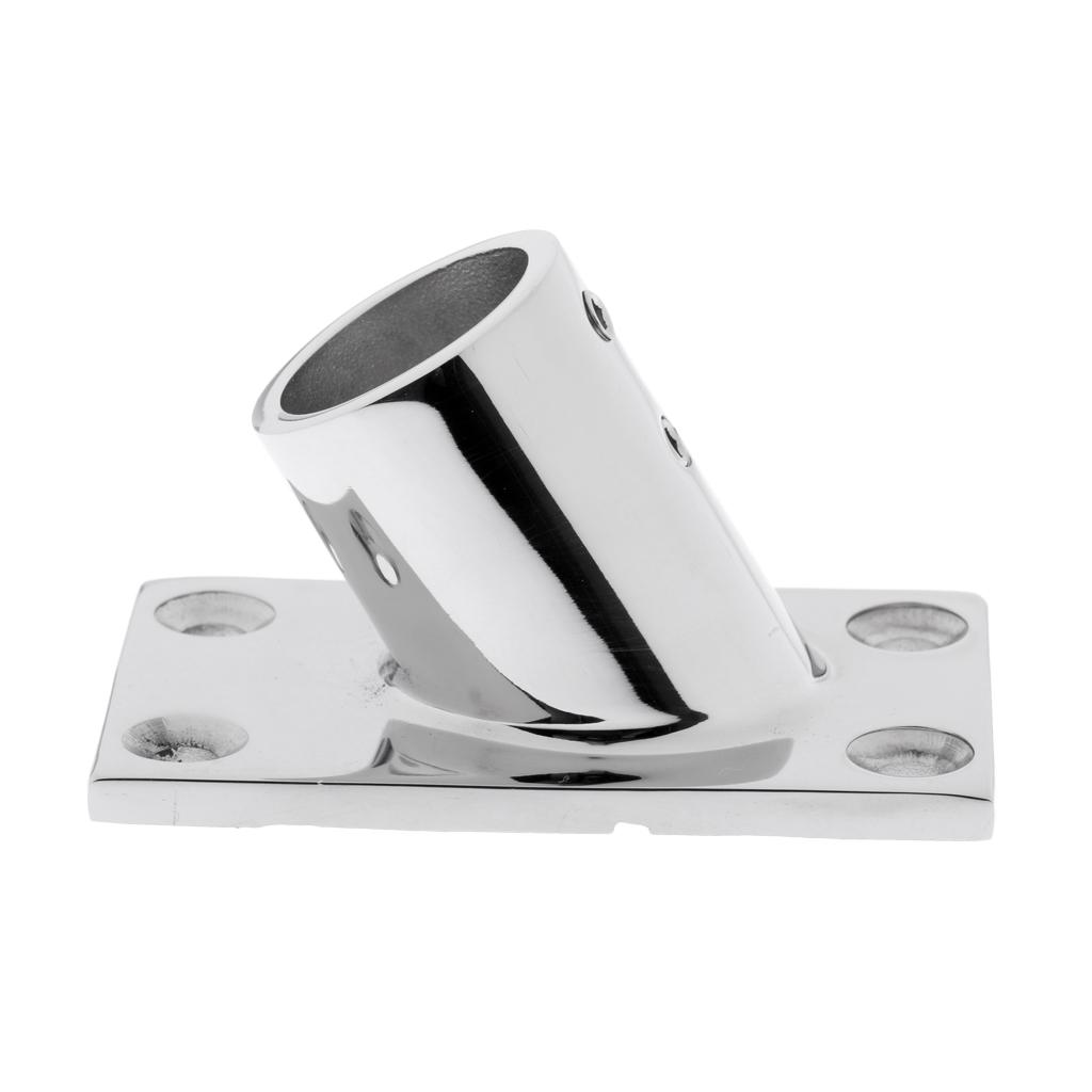 Marine Stainless Steel Boat Deck Handrail Rectangle Base 60 Degree