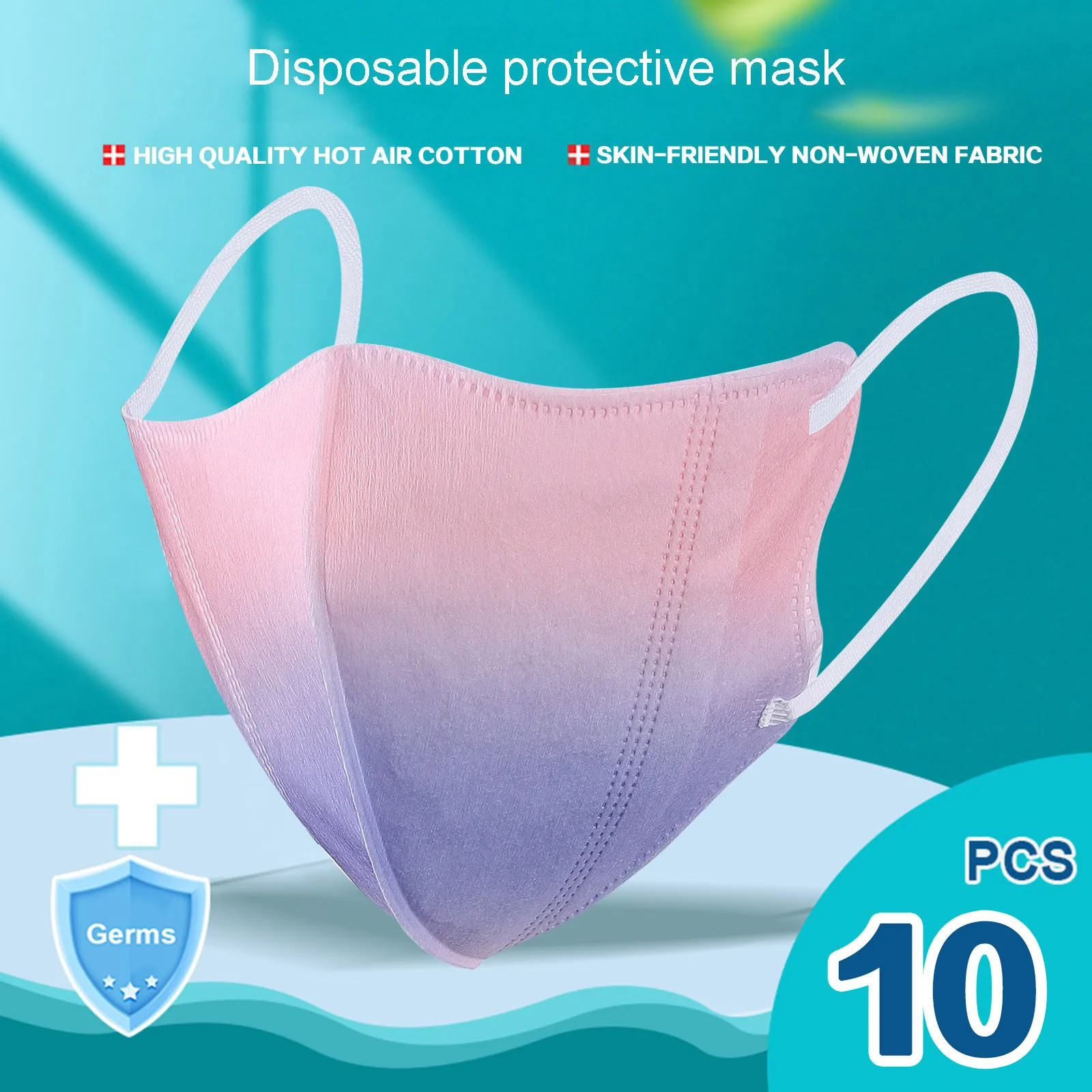 10pc Adult Colorful Print Disposable Mask Mouth Protection 3-Layer Mouth Mask Cloth Breathable Face Mask Masque Halloween halloween costumes