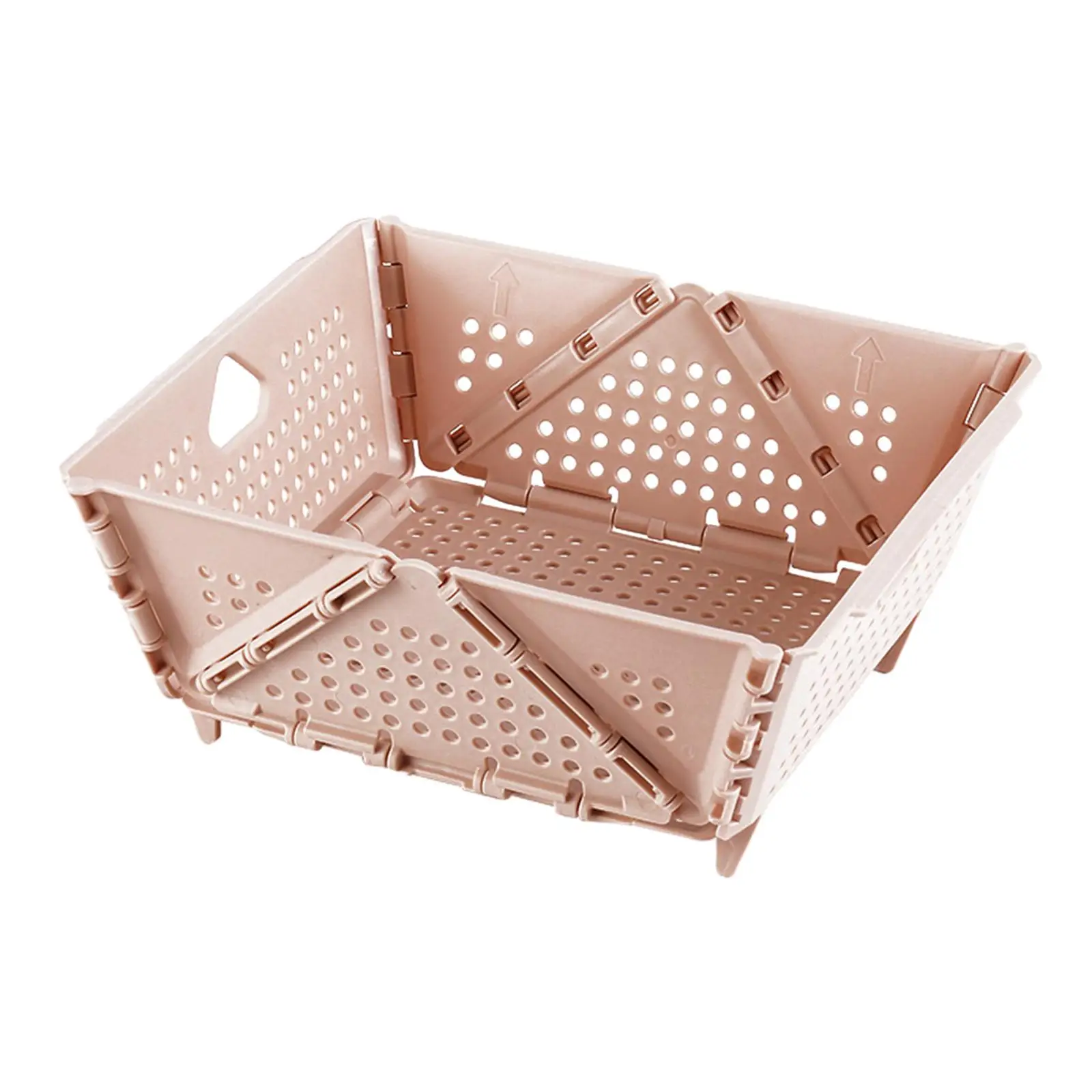 Small Folding Basket Multifunctional with Hollow Handles for Baby Clothes Sundries Desktop Organizer Box for Bedroom Bathroom