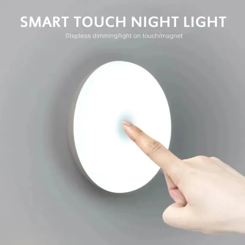 3Color Adjustable LED Night Light USB Rechargeable Night Lamp For Kitchen Cabinet Wardrobe Lamp Staircase Wireless Closet Light