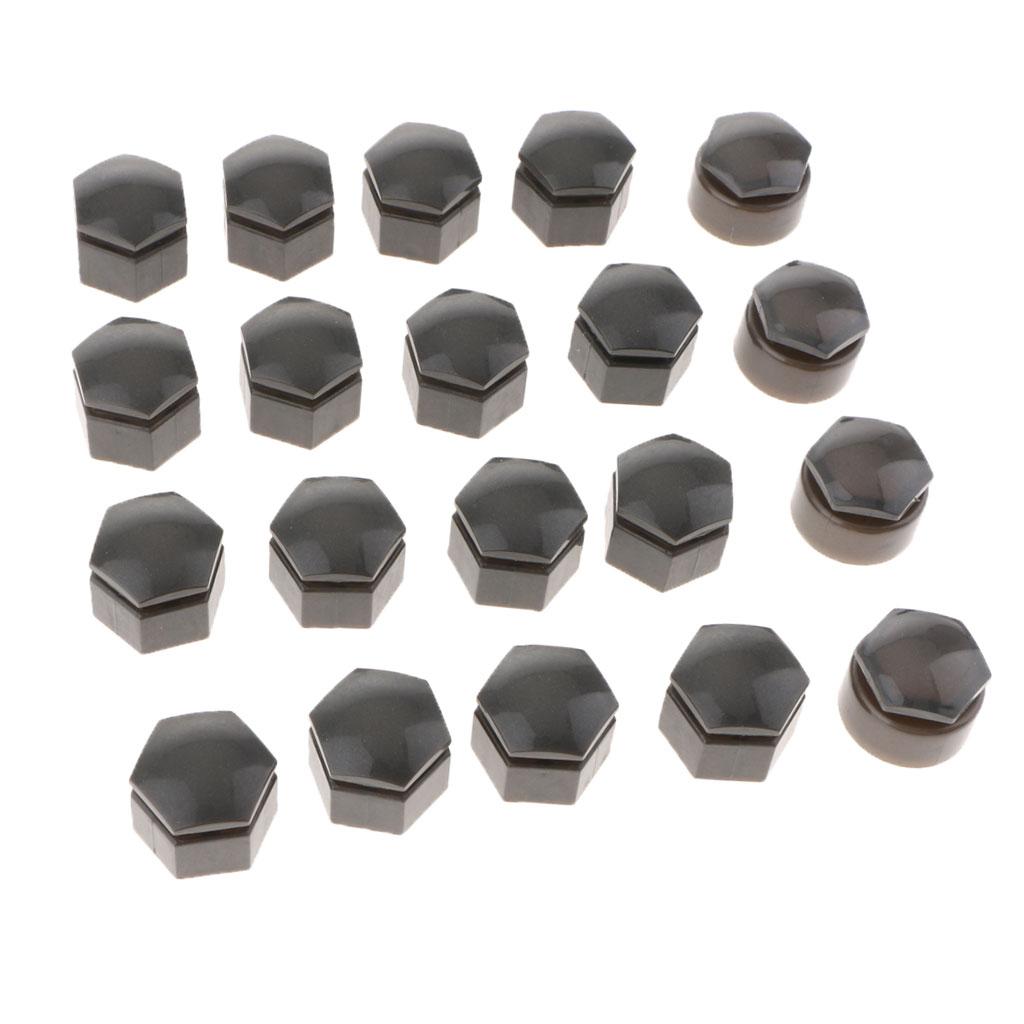 20x 19mm Car Hub Screw Cover Wheel Nut Lug Dust Cover Caps Gray For Audi Q7