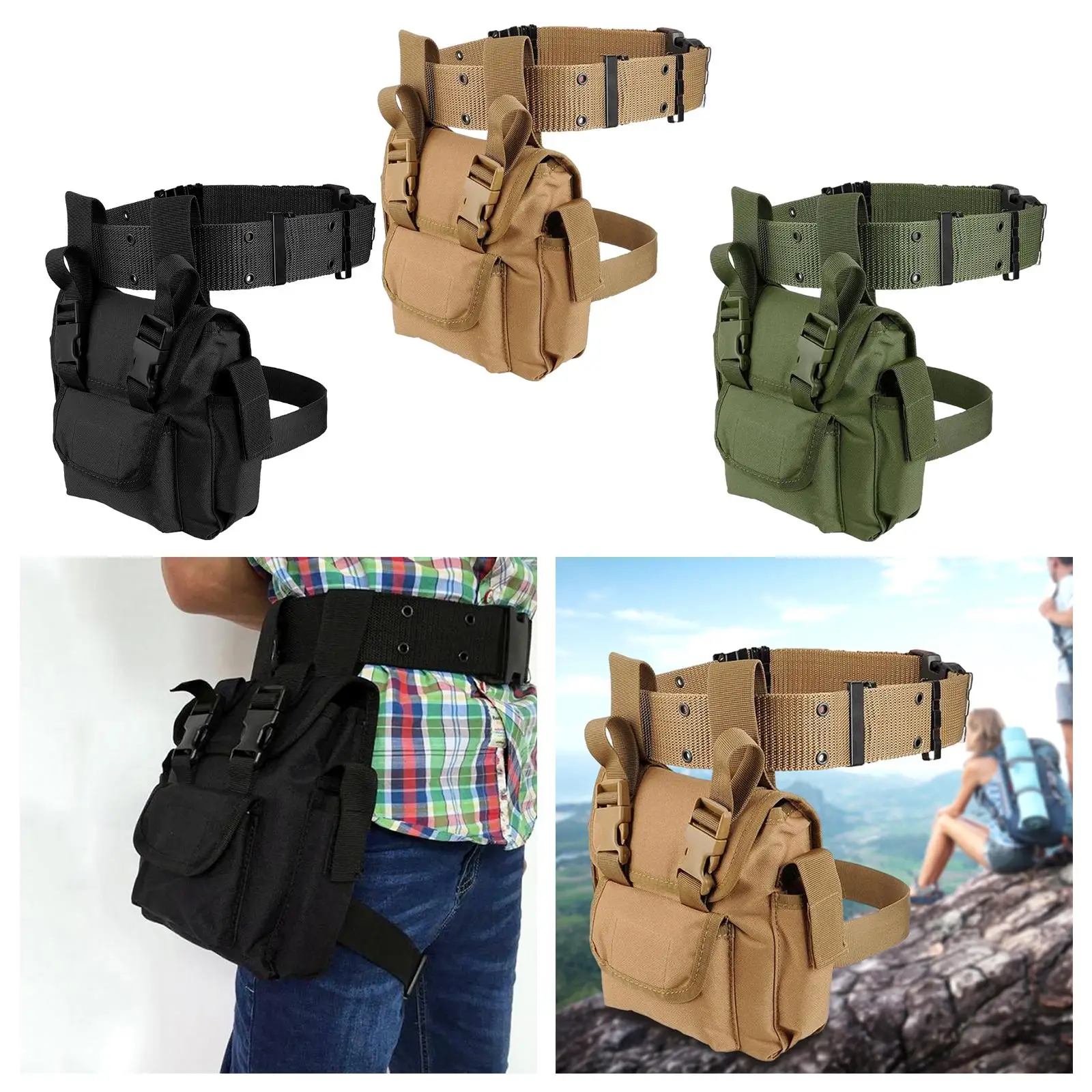 Classic Thigh  Pouch Bag, Waist Belt Fanny Pack Wear Resistant Casual Outdoor  for Men Fishing Camping Horse Riding