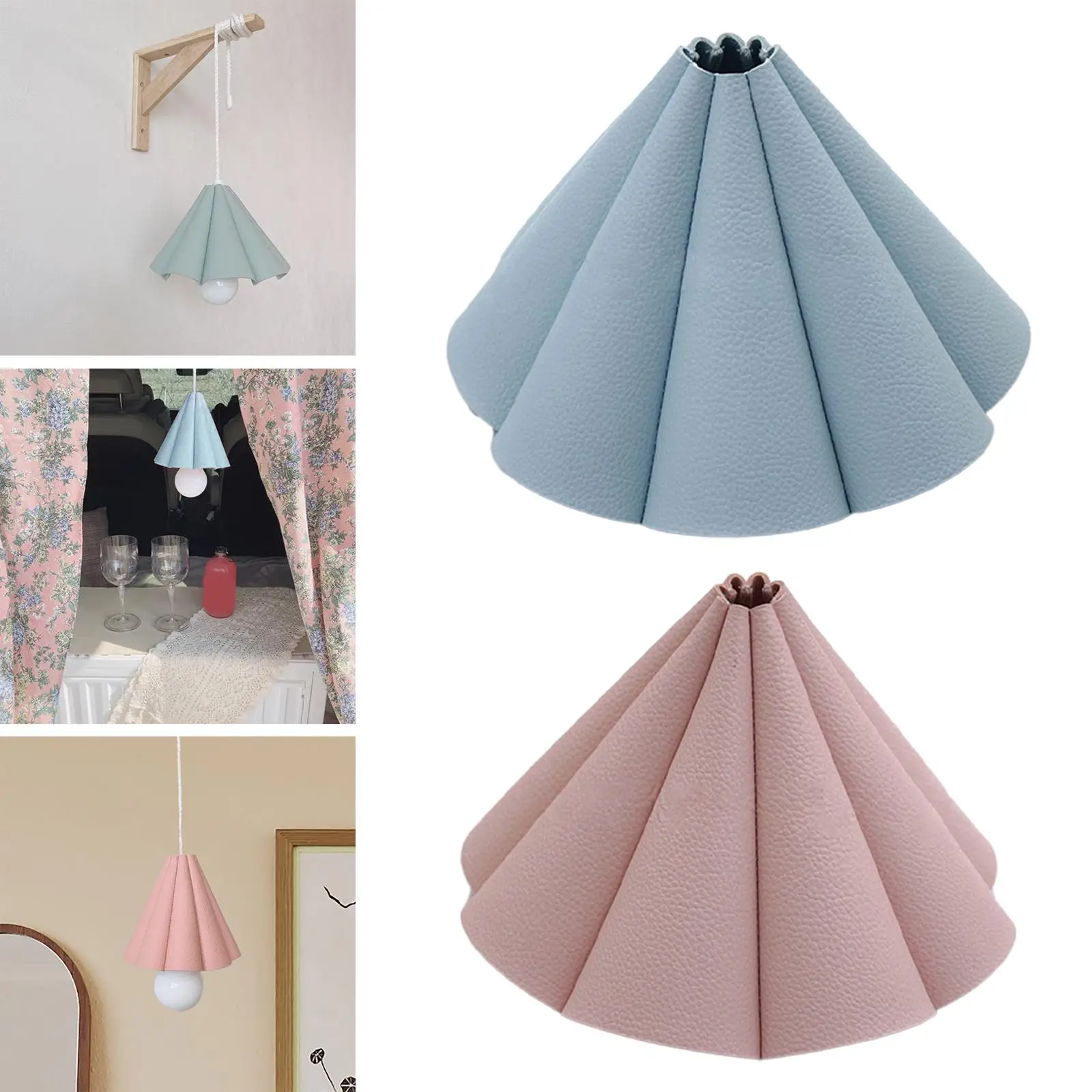 Leather Waterproof Dust Proof Light Cover Removable Lamp Shade for Home