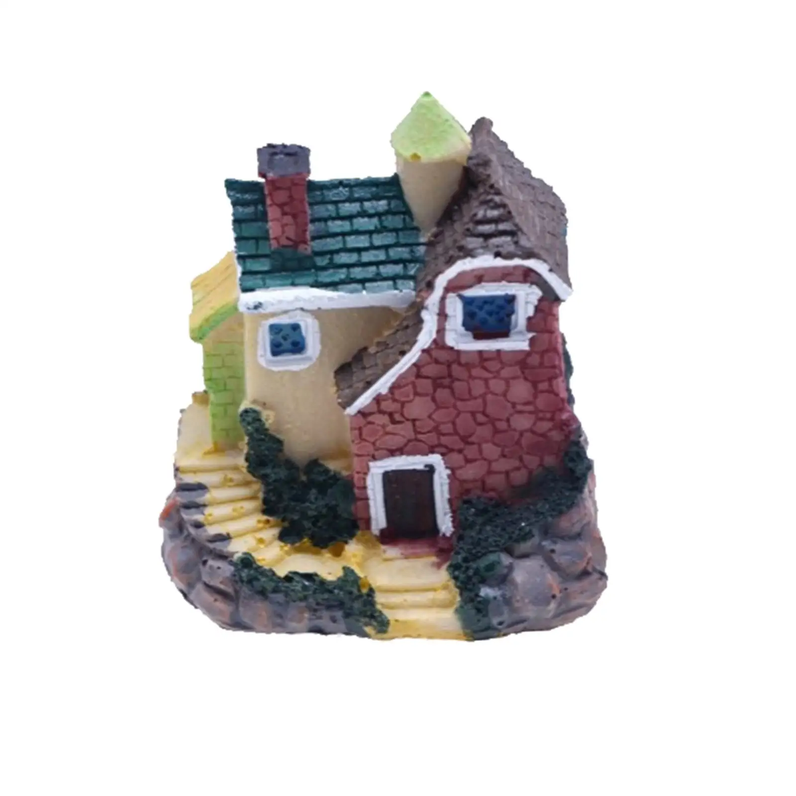Mini Fairy Garden House Micro Landscape Miniature House Dollhouse Ornament Resin Mini Villa House for Decorations Birthday Gift