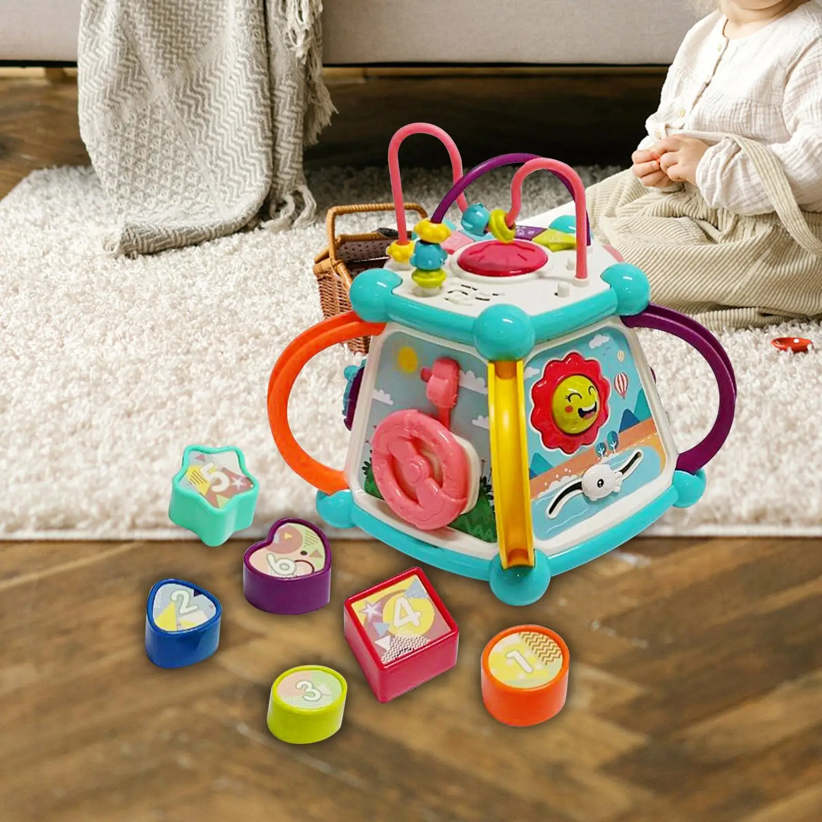 Baby Musical Toys Early Development with Lights Montessori Educational Toys Activity Cube Toy for Toddlers Boys Girls Kids Gift