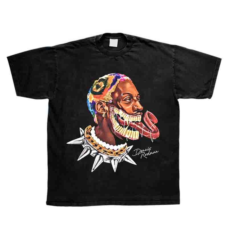 Men's Oversize Hip-Hop Retro T-Shirt: Dennis Rodman Edition - true deals club