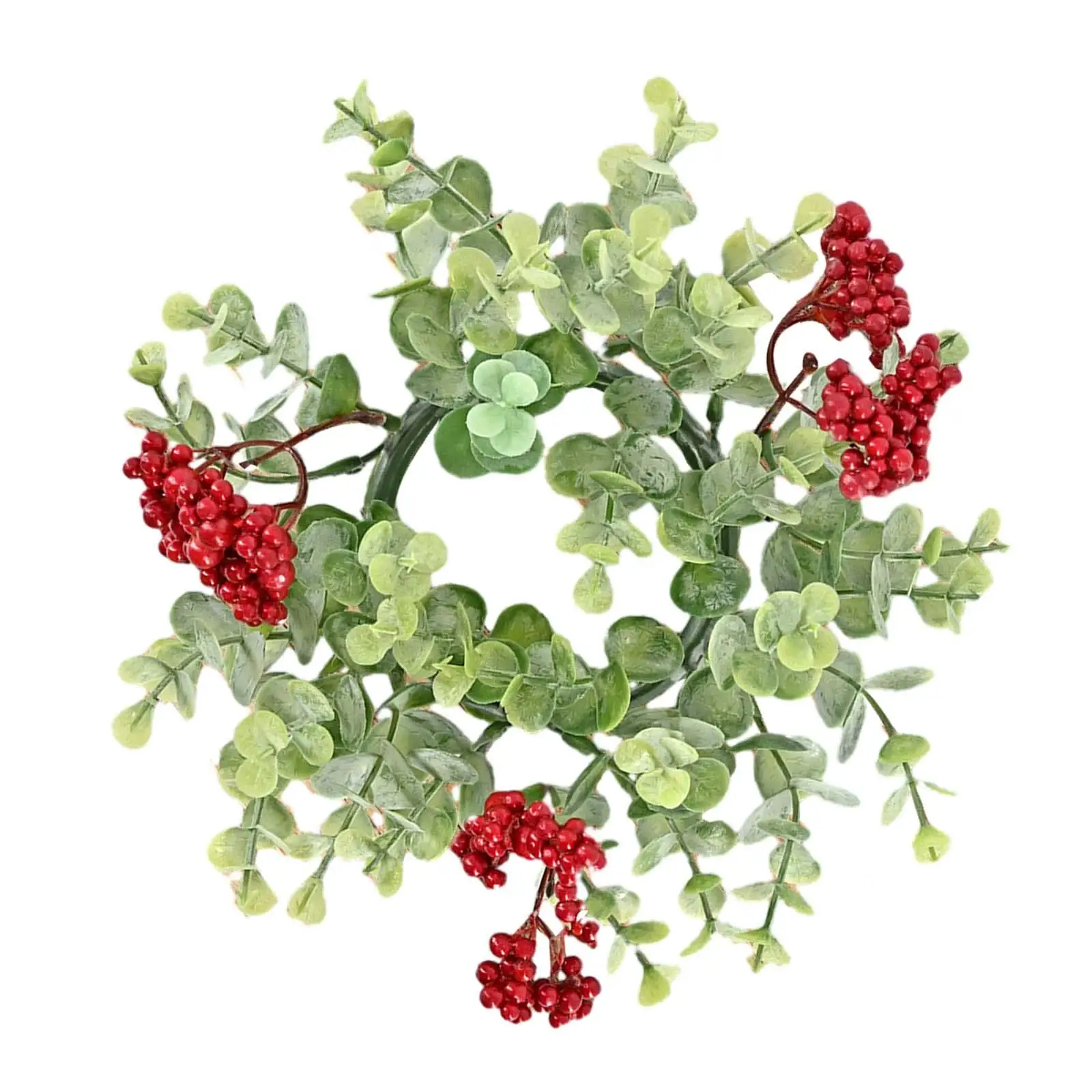 Pillar Candle Rings Wreath Christmas Decoration Table Centerpiece Artificial Candles Wreaths for Dining Table Cafes Tabletop