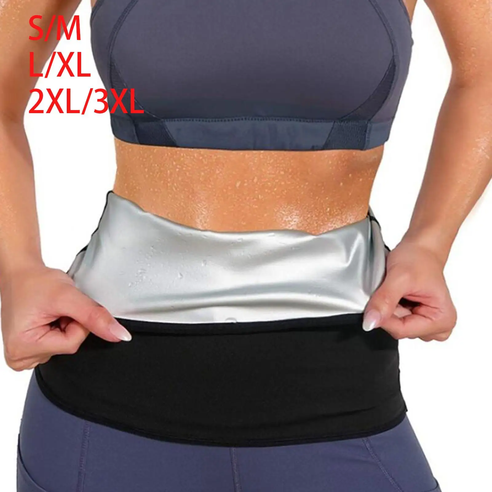 Sweat Waist Trimmer Belly Band Activewear Sweat Absorption Waist Trainer Belt for Running Exercise Indoor Outdoor Sports