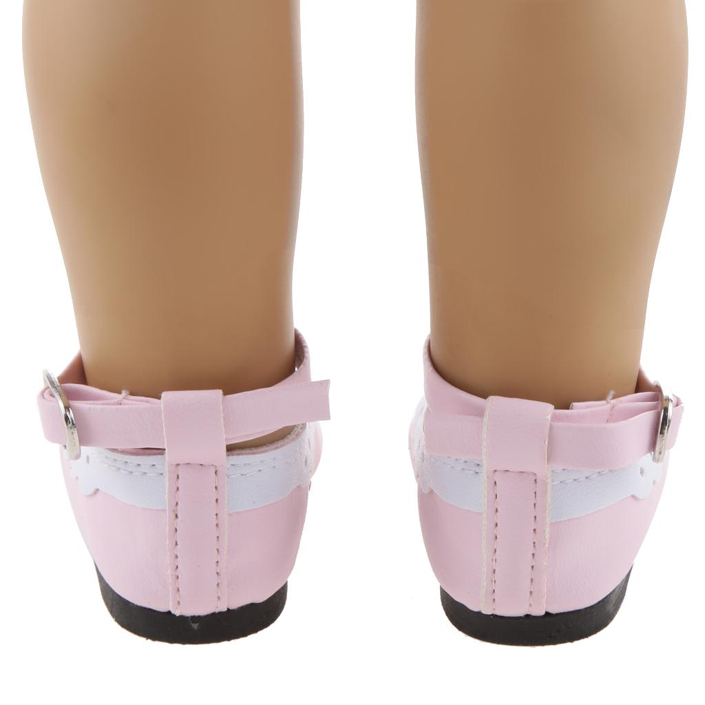 Pink Scallop Trim Shoes Accessories Fit 18 