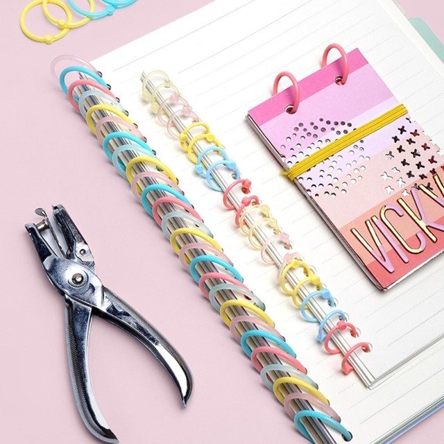96 Anelli Per Fogli In Plastica - 3 Misure (15mm, 25mm, 30mm) Per Scrapbooking E Organizzazione - Foto 3