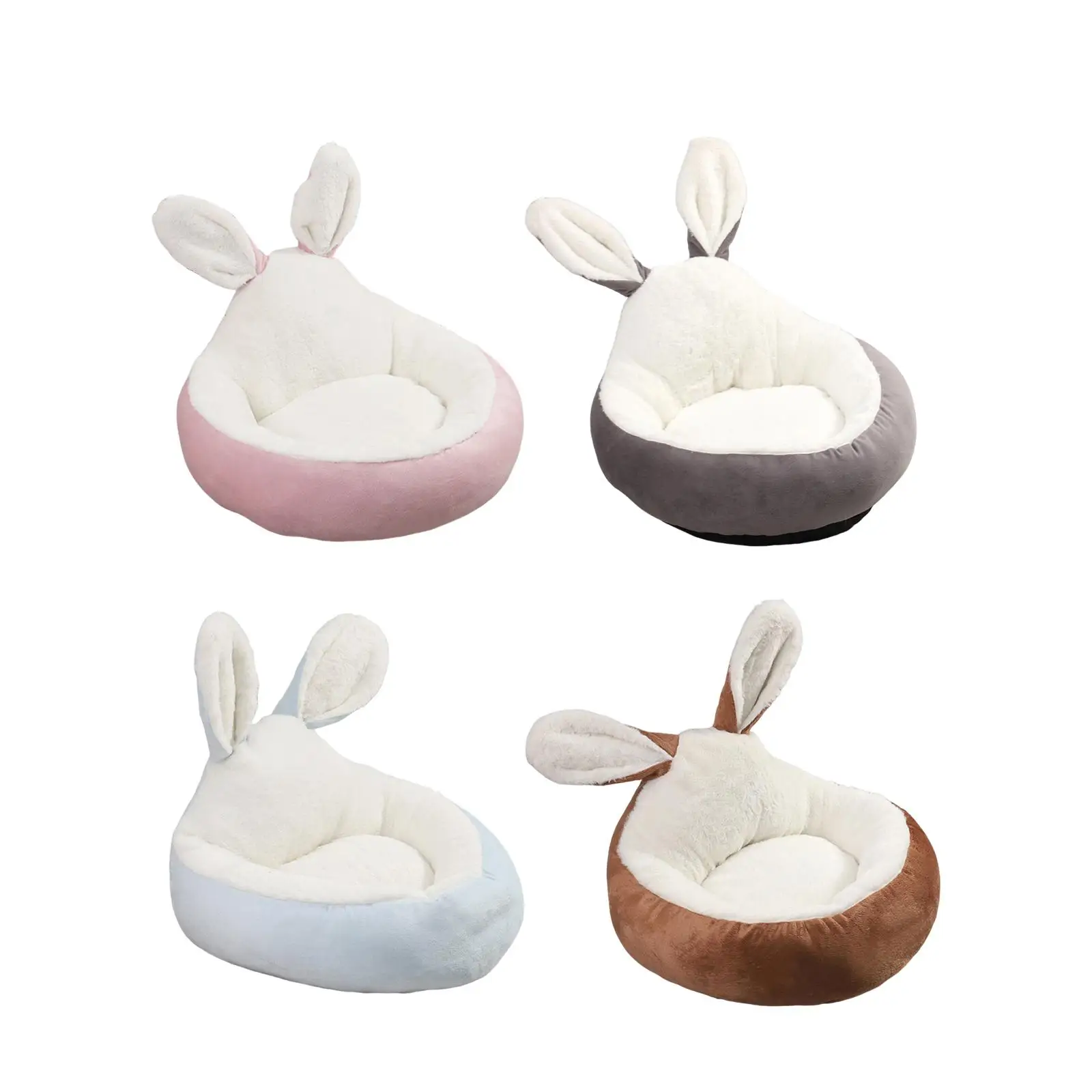 Pet Bed Nonslip Bottom Cat Sleeping Pad Winter Warm Nest Bunny Ears Decor Dog Bed Puppy Kennel for Small Medium Dogs Cats
