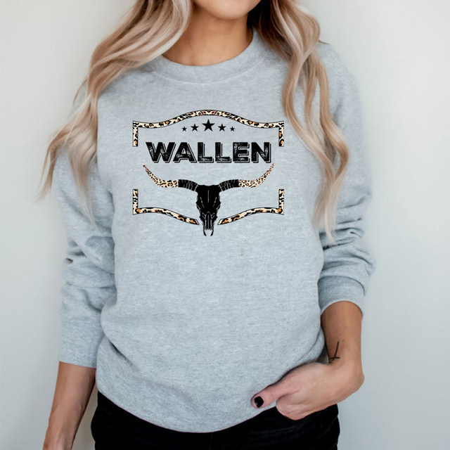 Wallen Western Sweatshirt Wallen The Bull Pullovers Country Music Hoodie  Men Women Sweatshirts Vintage Cowboy Hoodies