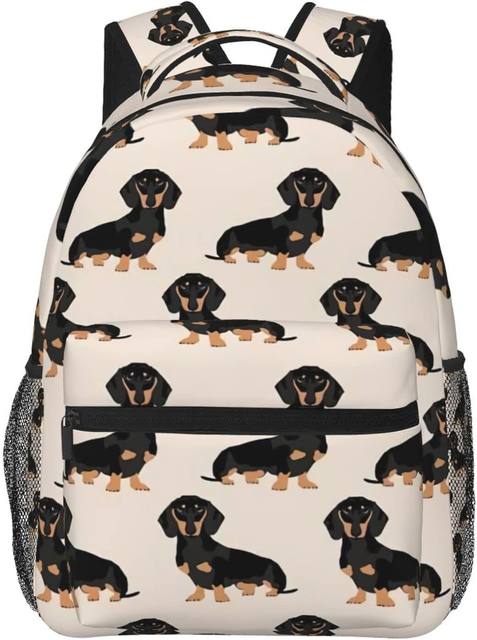 Dachshund Backpack, Doxie Wiener Dog Laptop Bag, Women's Travel store Backpack, Cute Pattern School Bag, College Backpack, Weenie Dog Mom Gift