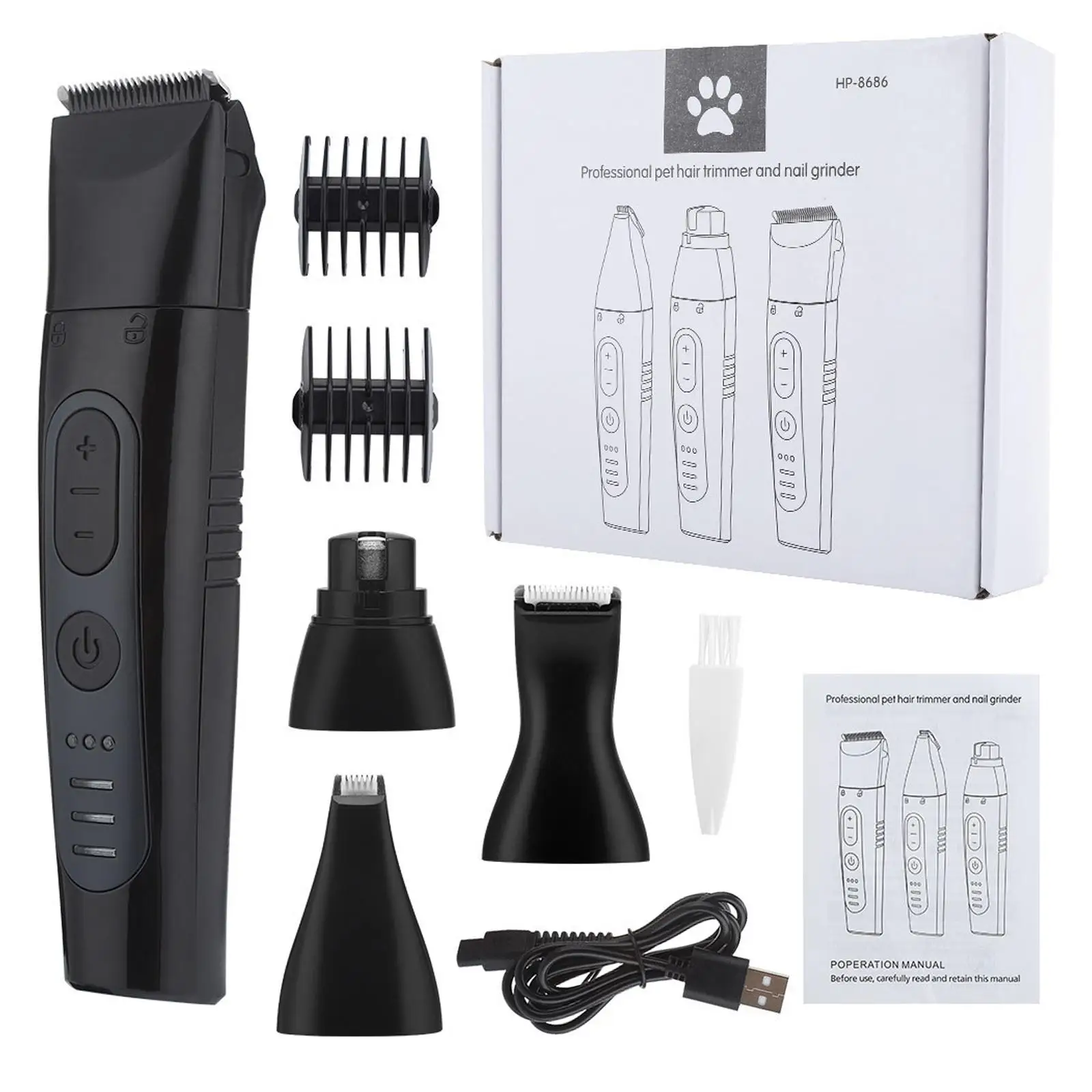 Dog Clipper Grooming Trimmer Animal Hair Professional Electric Shaver Kit