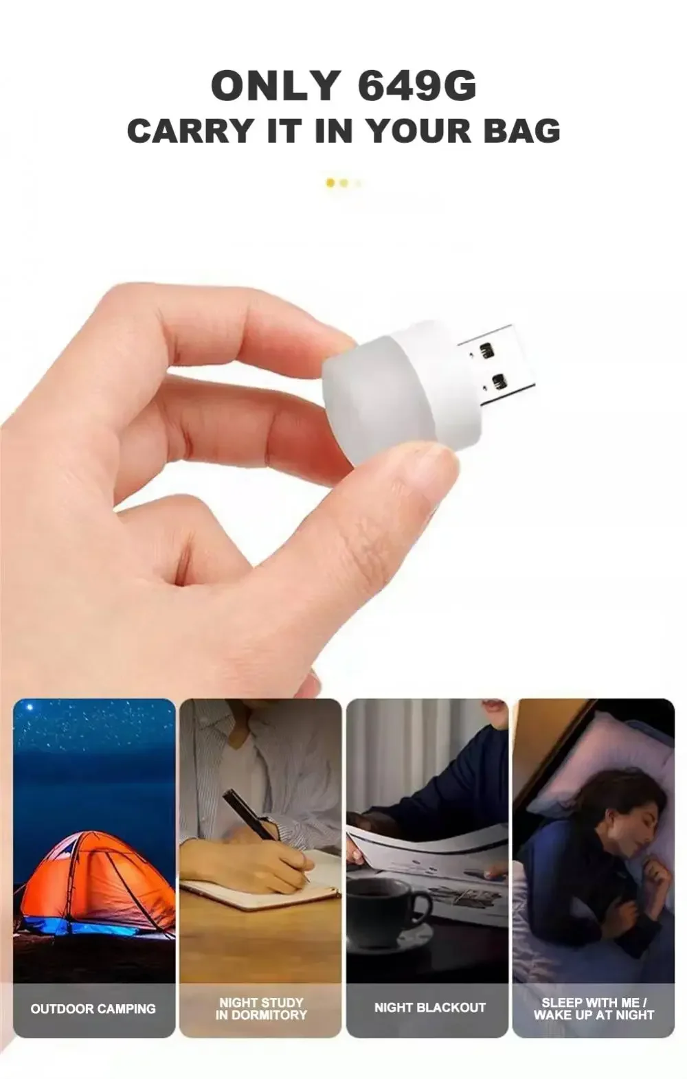 1-20Pcs Mini USB Night Light Warm White Eye Protection Book Reading Light USB Plug Computer Mobile Power Charging LED Night Lamp