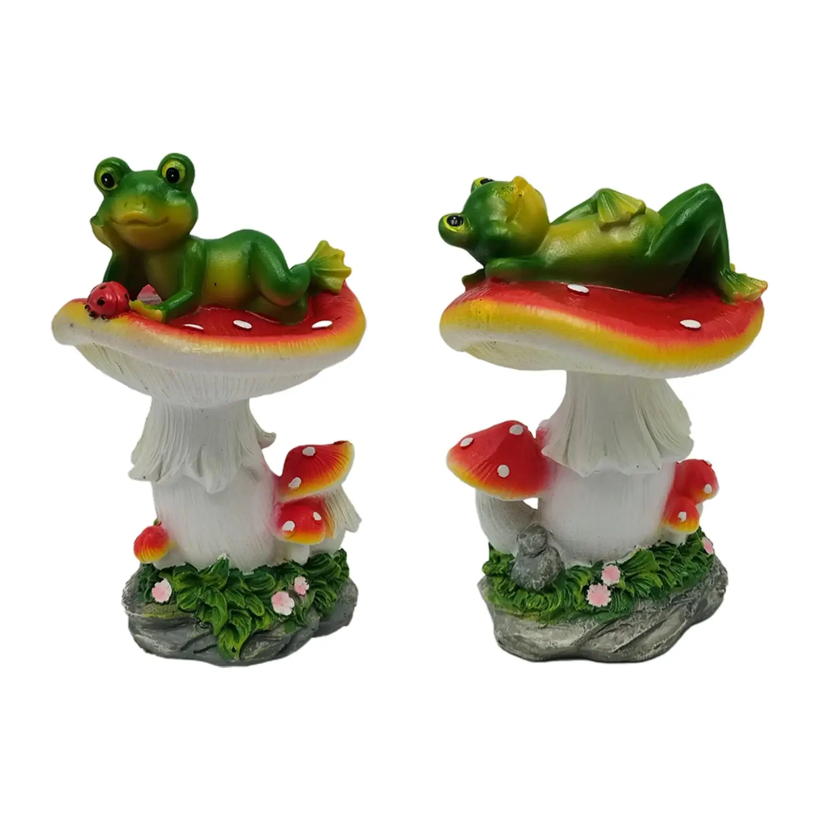 Adorable Frogs Sculpture Novelty Collectibles Frog Statues Frog Laying on for Shelf Home Accent Outside Porch Yard