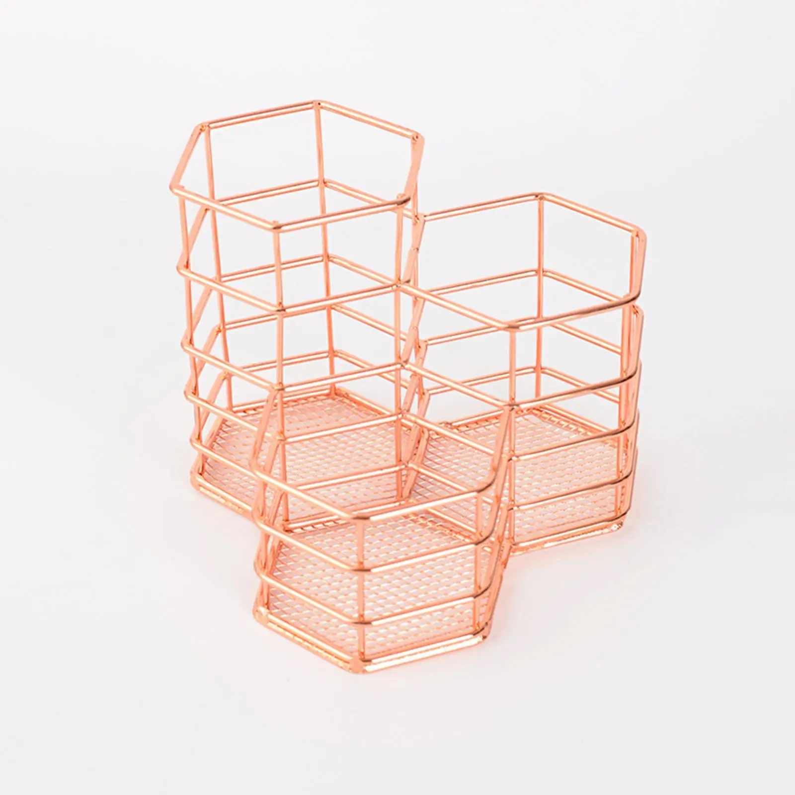 Hollow Out Storage Basket Container Compartments Brush Holder for Stationery Makeup