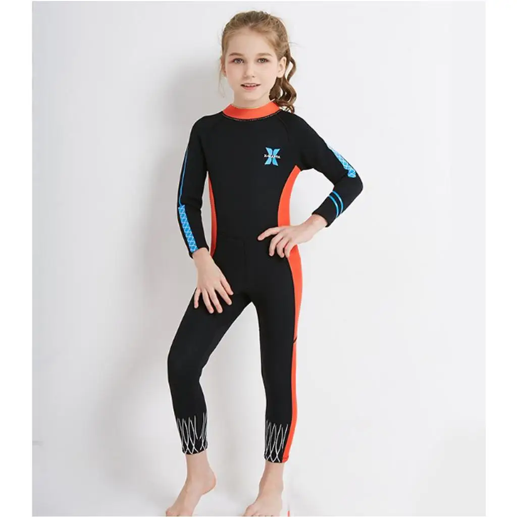 Kids Thermal 2.5mm Wetsuit Full Length for Winter Cold Water Surfing, Diving And Watersports, Black S-XXL