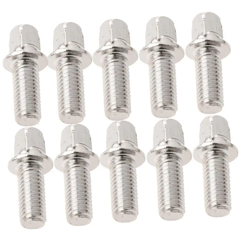 Durable 10Pcs/Lot Metal Drum Set Pedal Beater Screws Silver for Drummers