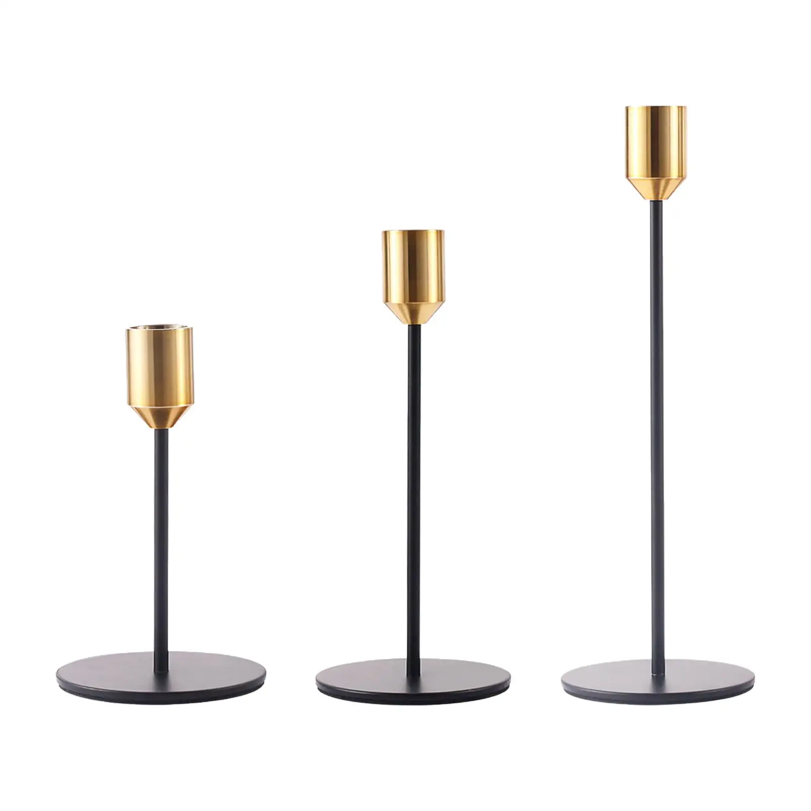 3Pcs Metal Candlestick Candelabras Fireplace Table Centerpiece Taper Candle Holders for Spring Festival Hotel Decors Dining Room