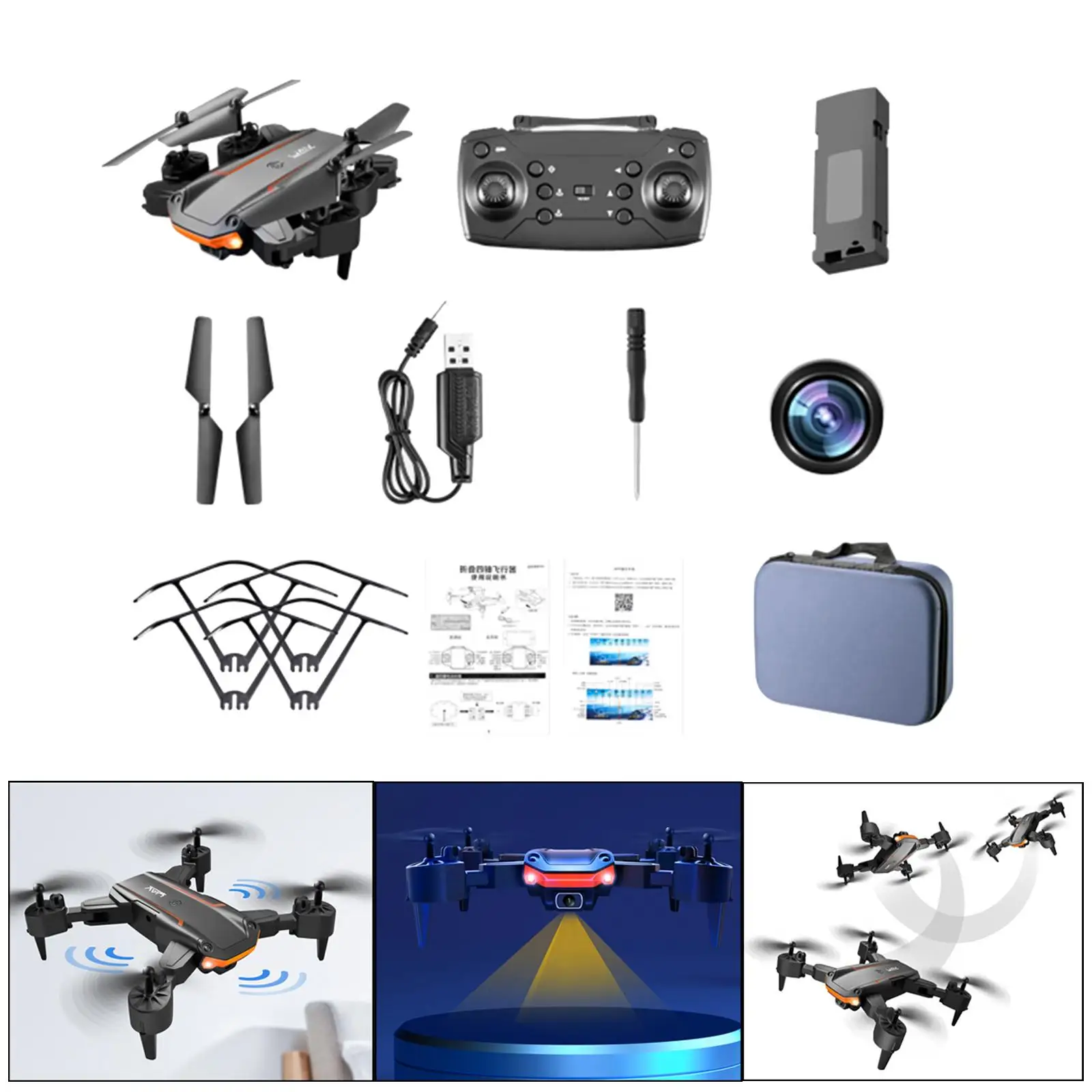 Mini RC Drone 4K One Key Take Off and Landing Return Speed Control Flying Hovering System Attractive Appearance Gesture Control