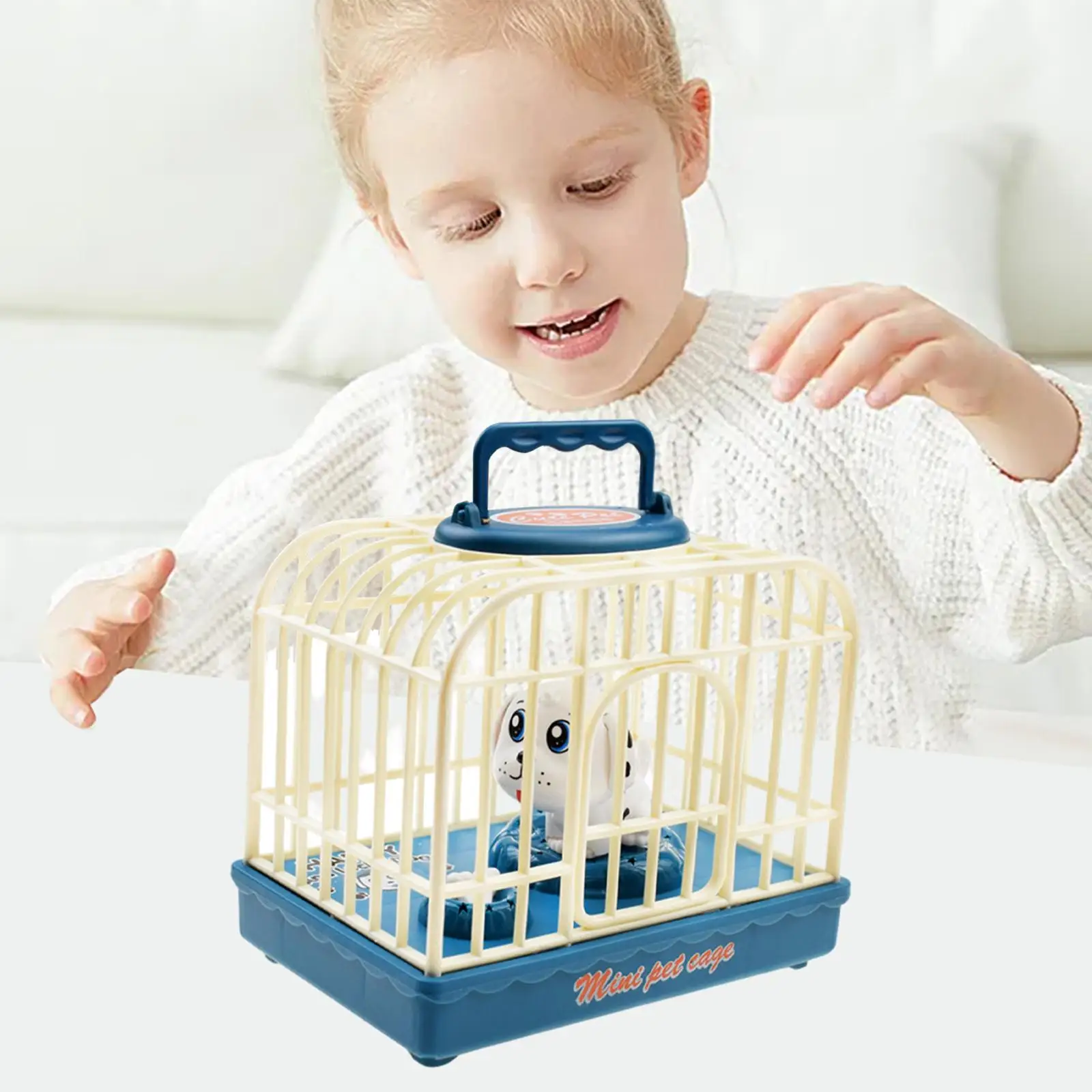 Electronic Dog Cage Toy Kids Toy Early Educational Toys Gifts  Blue 