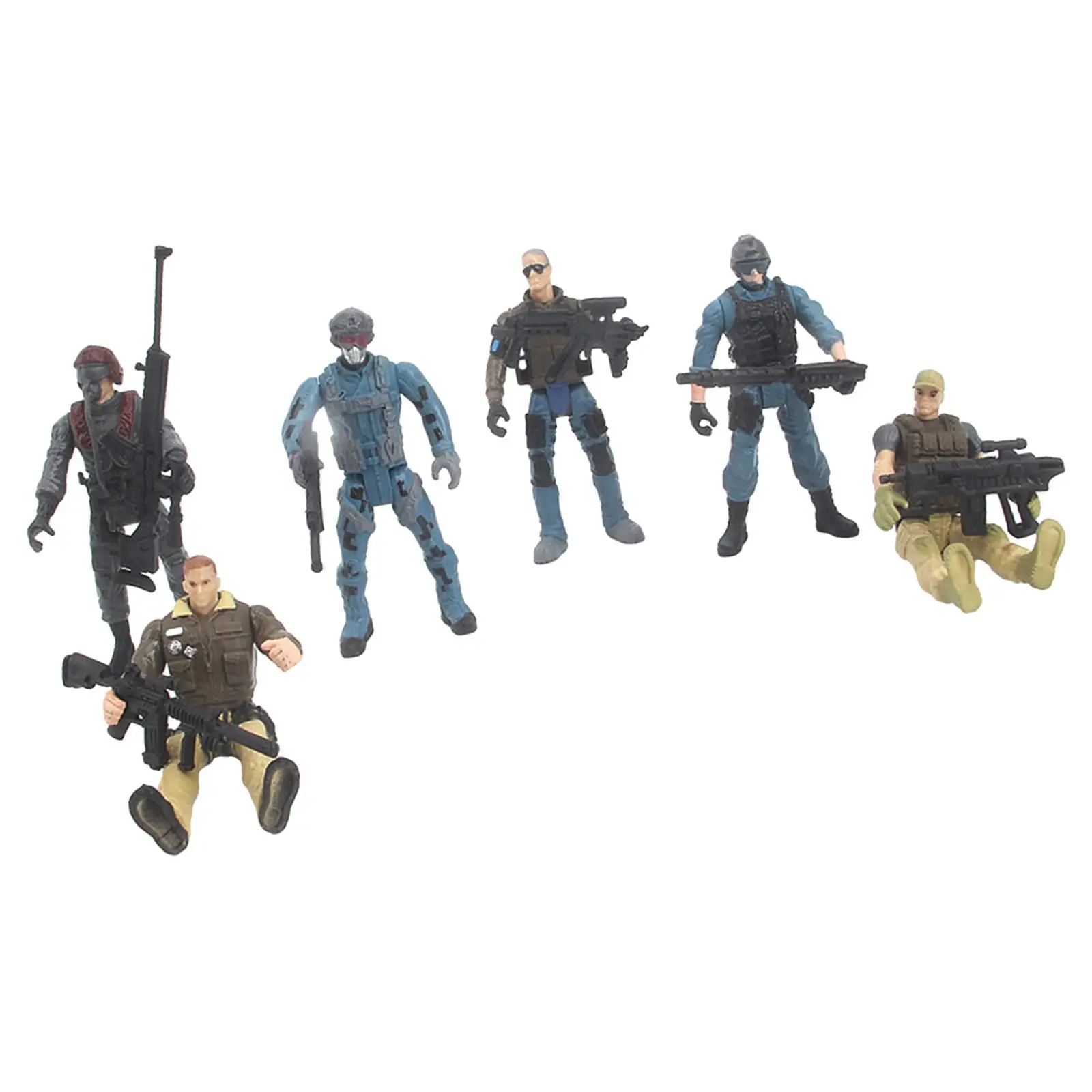 6Pcs 1/18 Scale Action Figures Removable Arm Legs Body Desktop Ornaments Collectible Playsets for Kids Teens Halloween Day Gifts