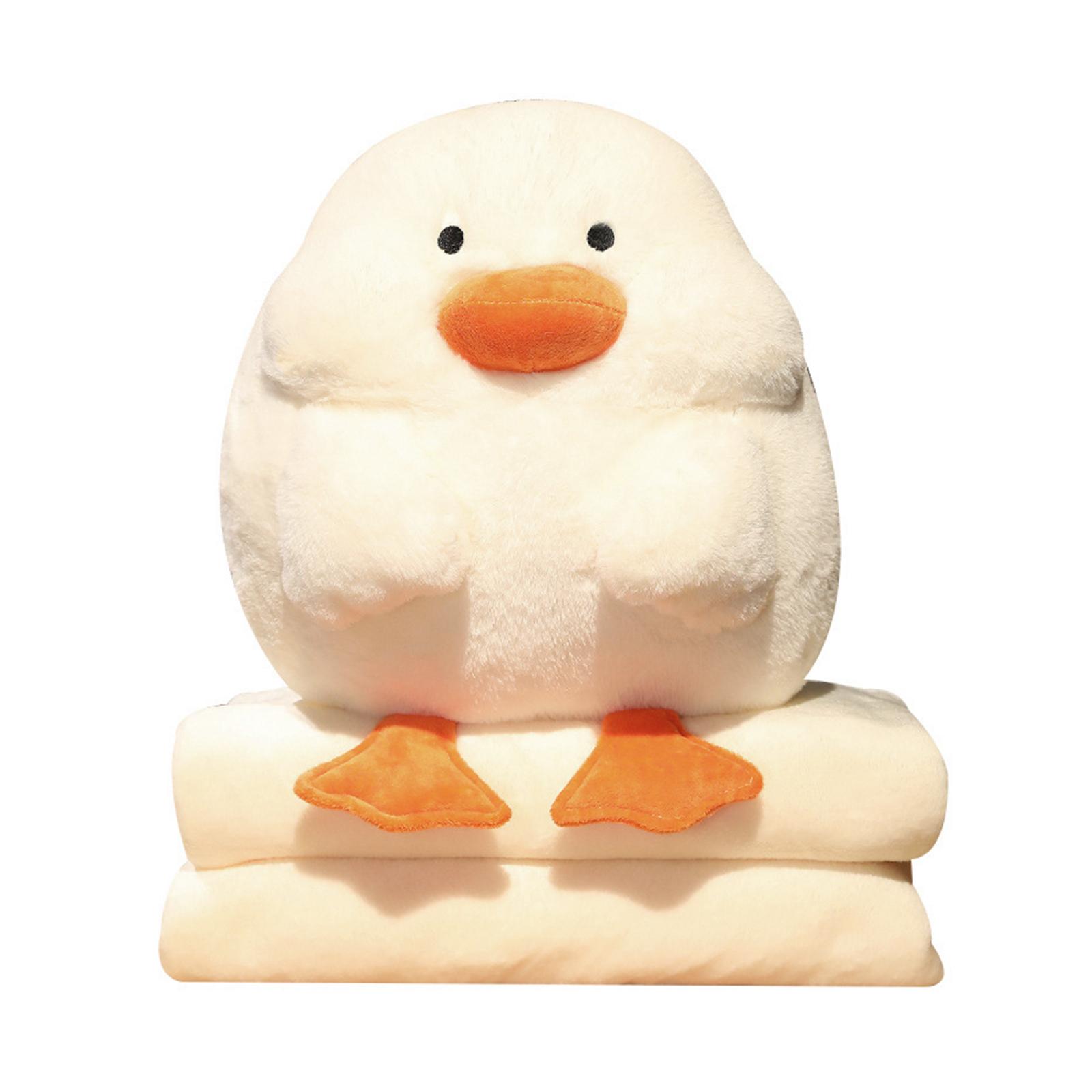 Duck Plush Pillow Hand Warmer with Blanket Sleeping Pillow for Car Room