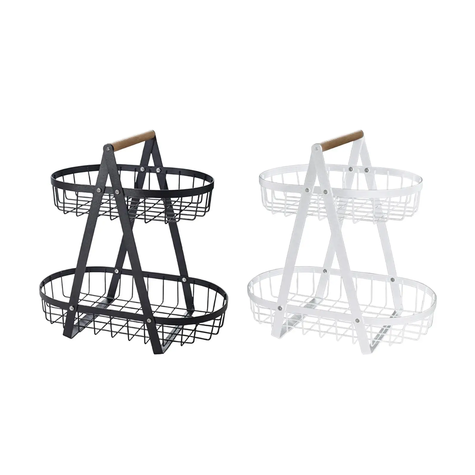 Metal wire storage basket for fruits and vegetables and vegetables portable for