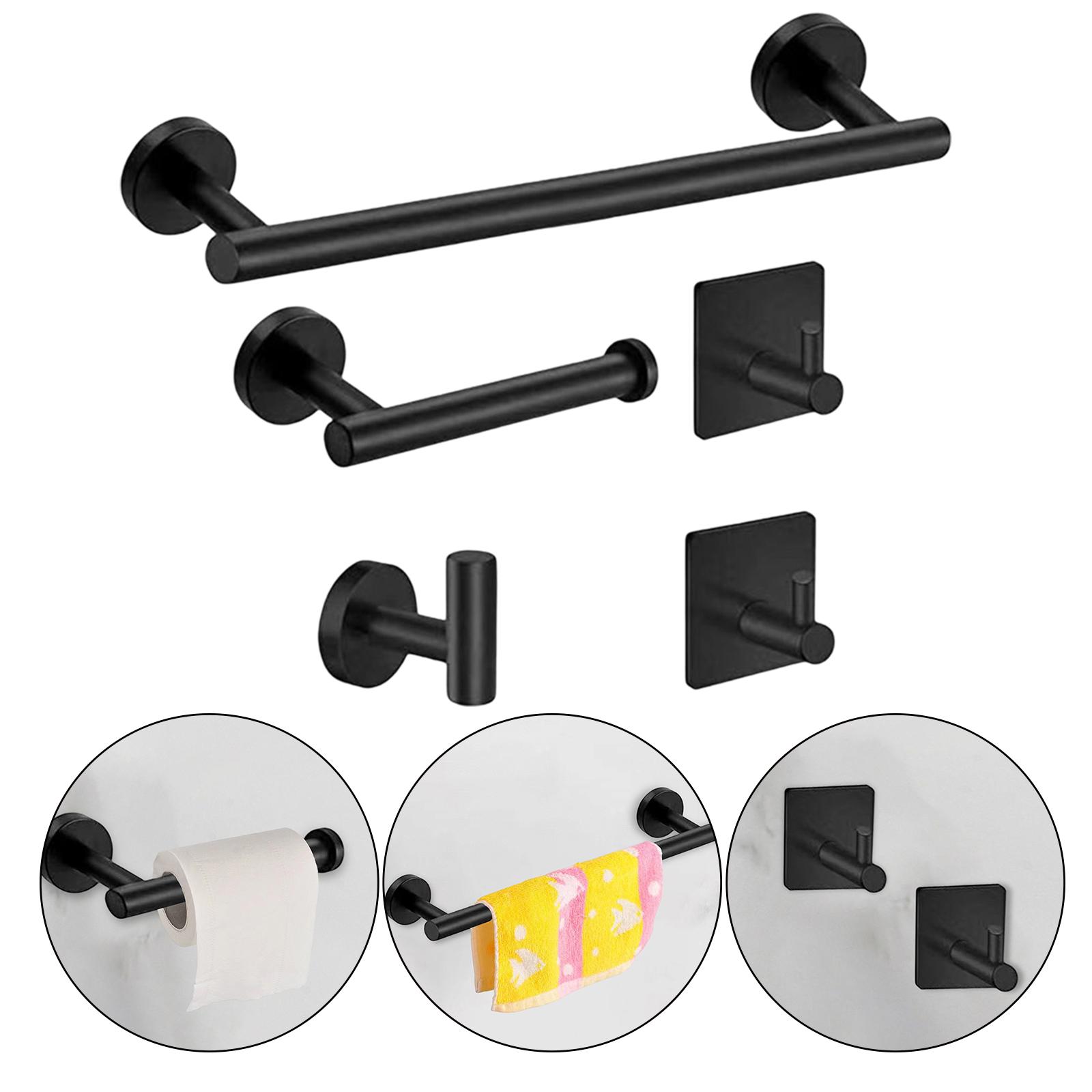 Matte Bathroom Hardware Set Towel Rack Rustproof Wall Mounted Stainless Steel