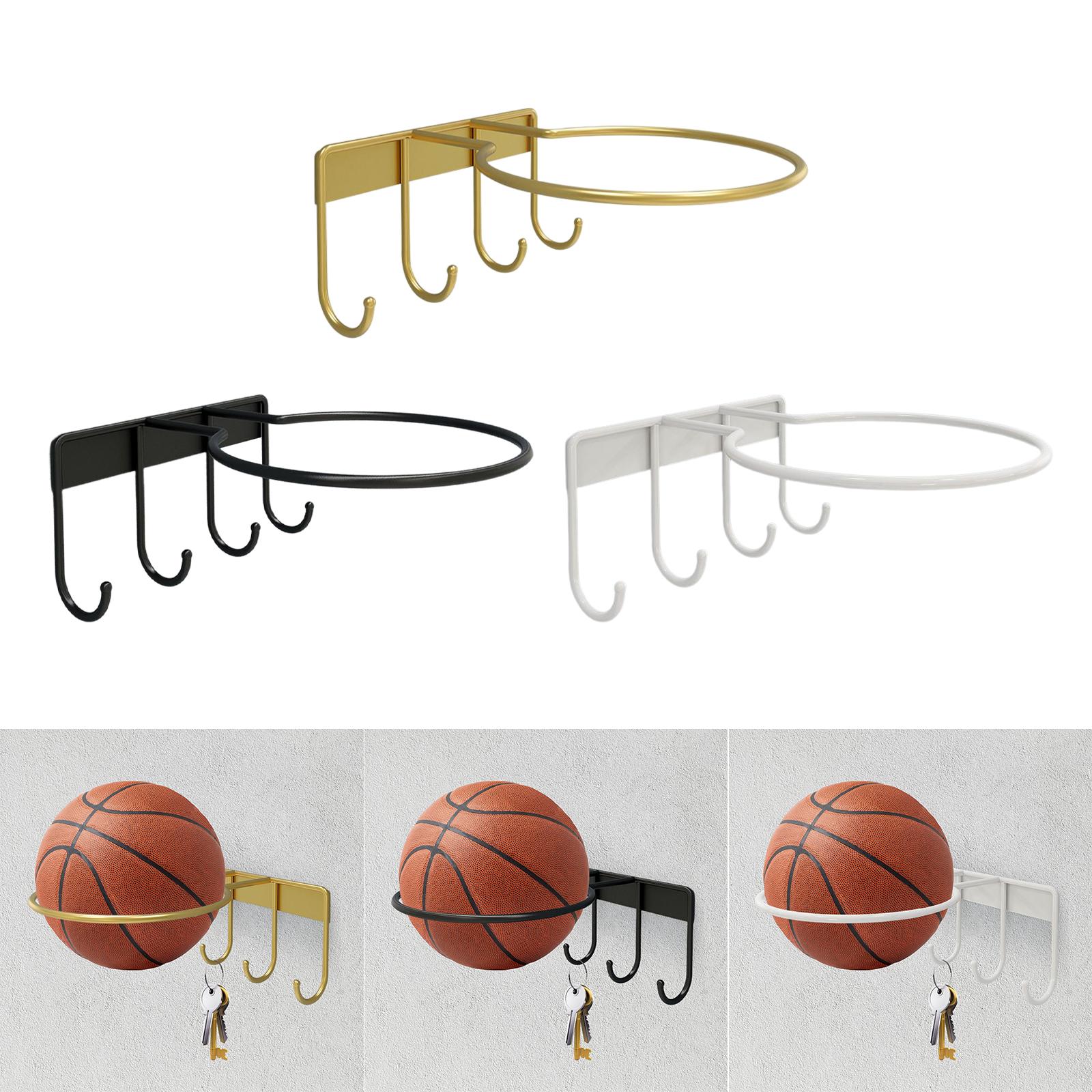 Wall Mount Sports Volleyball Football Balls Storage Holder Space Saving Universal Accessory Rugby Organizer Sturdy Holder Shelf