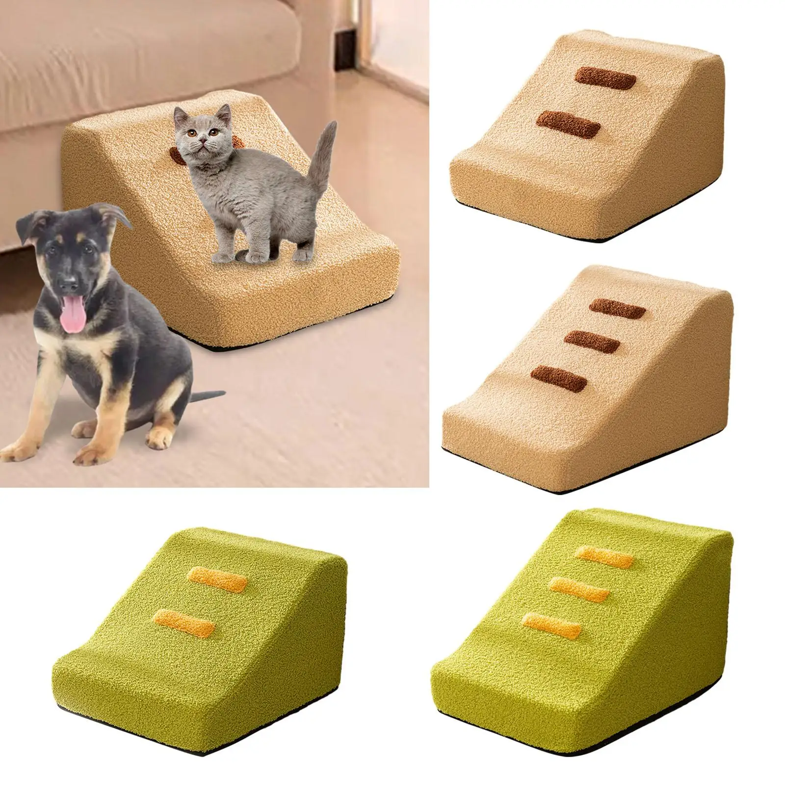 Dog Stairs Ramp Soft Portable Convenient Machine Washable Cover Durable for Bed Couch Sofa Chair Non Slip Versatile Dog Ladder