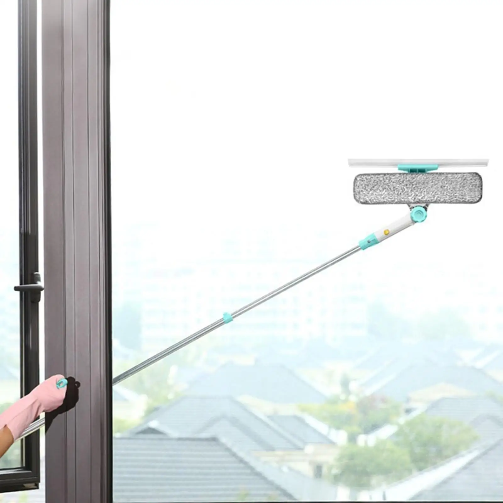 Window Cleaner with Extension Pole Window Washing Equipment Glass Wiper for Home Window Bathroom car Door