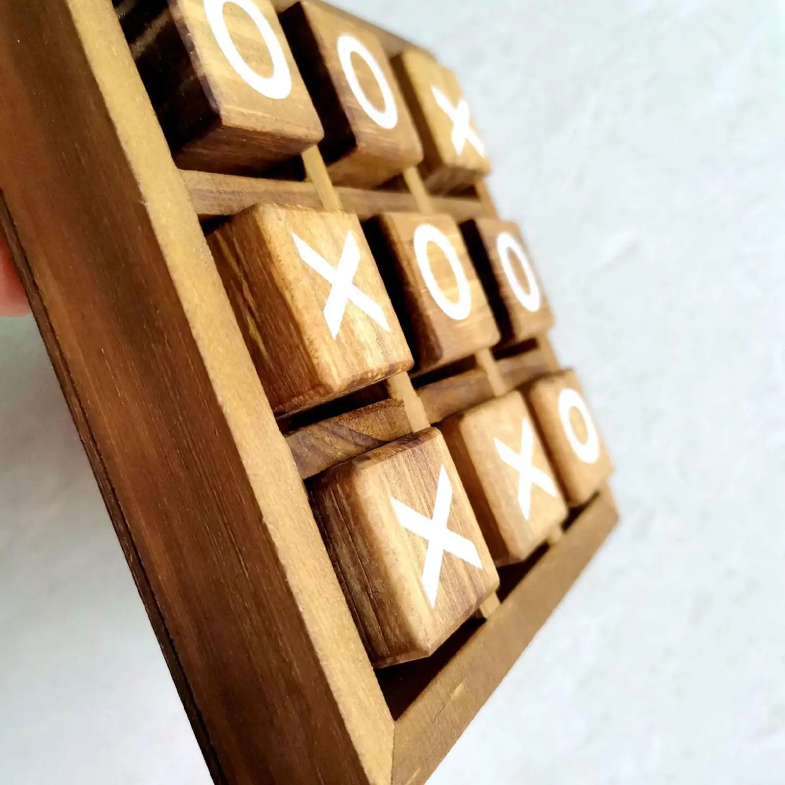 Wooden Tic TAC Toe Game Board Games Party Favor Fun Indoor Brain Teaser Travel for Family Friends Top Room