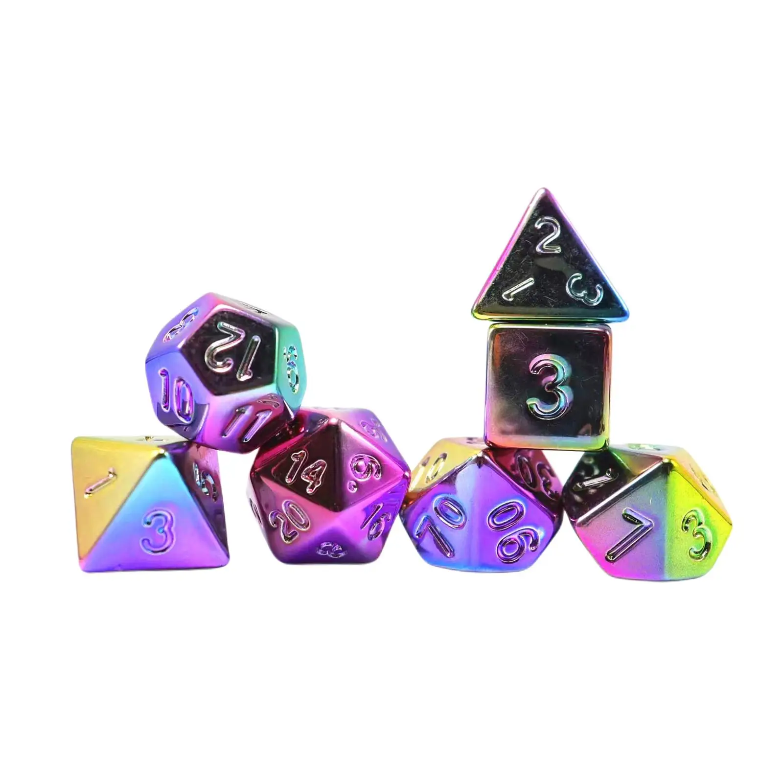 7Pcs Acrylic Dices Entertainment Toys Party Supplies Polyhedral Dices Set for Role Playing Game Card Games Table Games Party