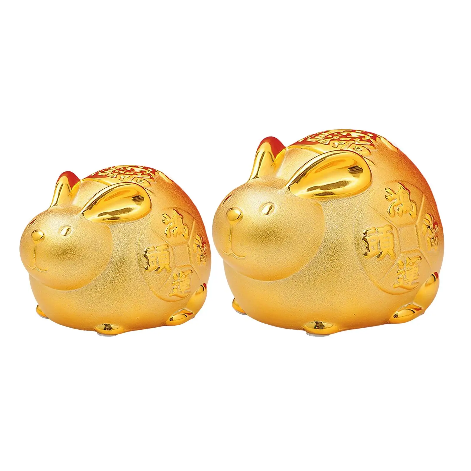 Lucky Rabbit Piggy Bank Animal Figurines Money Saving Box for Bedroom Party